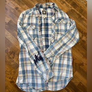 G-Star Blue and Cream Plaid Shirt